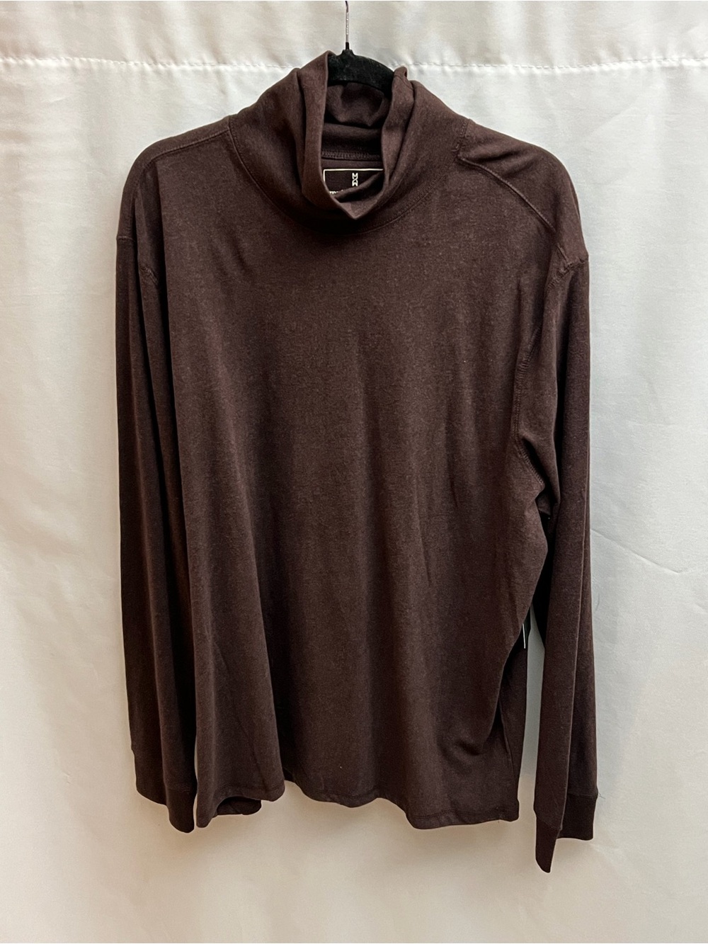 Mutual Weave Brown Heather Mock Neck Long Sleeve Shirt 100% Cotton Men’s XXL NWT